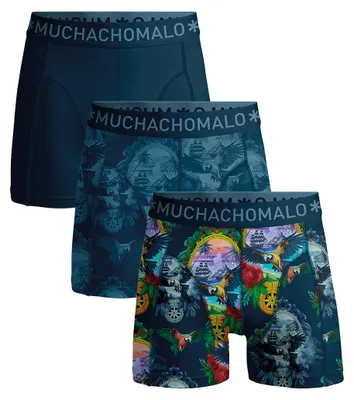 Produktbild von Jungen, 3er-Pack Boxershorts, Muster/Muster/Ein Farbe, Muster/Muster/Blau, Größe 146/152