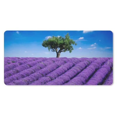 Produktbild von MuchoWow® Schreibtischunterlage Eine Nahaufnahme eines Lavendelfeldes 80x40 cm - XXL Mauspad - Gaming Mauspad