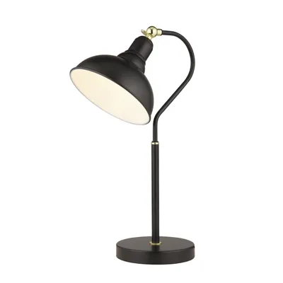 Produktbild von Schreibtischlampe Metall verstellbar 48 cm hoch Schwarz E14 Vintage Design Nachttischlampe