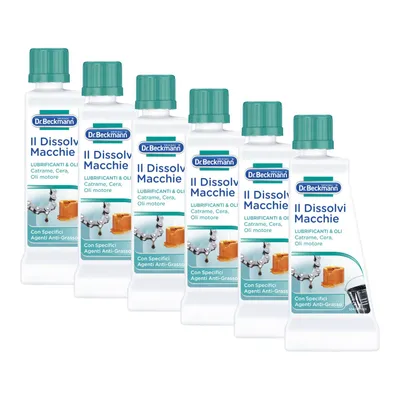 Produktbild von Dr. Beckmann Fleckenentferner für Schmierstoffe und Öle, Fleckenentferner für Öl-, Schmierstoff-, Teer- und Kerzenwachsflecken, 6 Stück à 50 ml