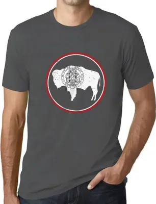 Produktbild von Herren Grafik T-Shirt Wyoming-Flagge – Wyoming Flag – Öko-Verantwortlich Vintage Jahrgang Kurzarm Lustige Druck Geburtstag Geschenk Mann