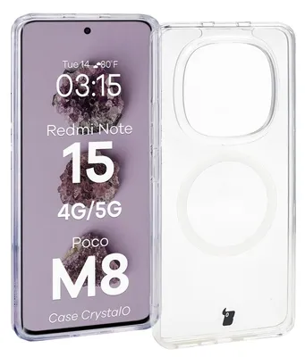 Produktbild von Handyhülle mit Magnetring für Xiaomi Redmi Note 15 / POCO M8 5G, Bizon Case CrystalO, Transparent