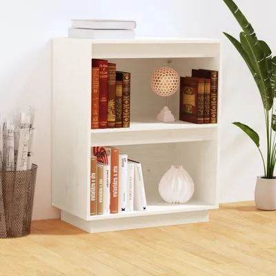 Image de vidaXL Armoire d'appoint blanc 60x34x75 cm pin massif
