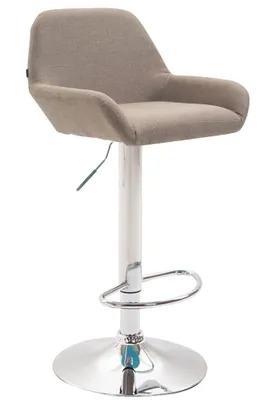 Produktbild von CLP Barhocker Braga Stoff drehbar und höhenverstellbar taupe Gestell Farbe chrom