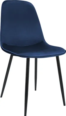 Produktbild von CLP Esszimmerstuhl Maryam gepolstert mit Rückenlehne dunkelblau Material Samt