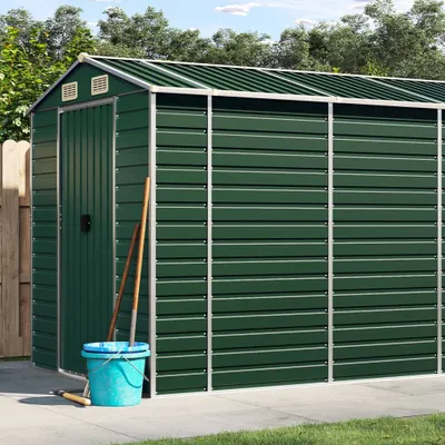 Produktbild von "im Angebot" Gerätehaus Grün 191x555x198 cm Verzinkter Stahl - Geräteschuppen CC8145
