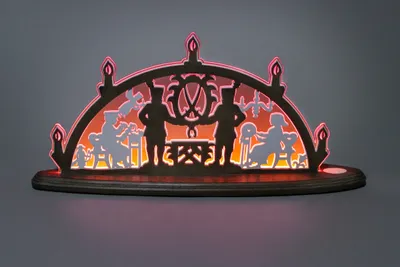 Produktbild von Motivleuchte "Schwibbogen Erzgebirge" rot (47x24cm) von Weigla Holzkunst