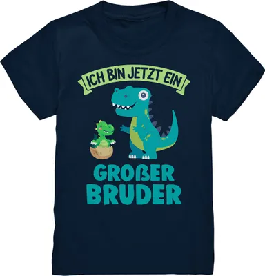 Produktbild von Dinos Großer Bruder Dinosaurier T-Shirt – Navy / 152/164 (12-14)