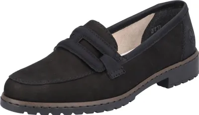 Produktbild von Rieker Damen Penny Loafer Slipper Leder 51864, Größe:41 EU, Farbe:Schwarz