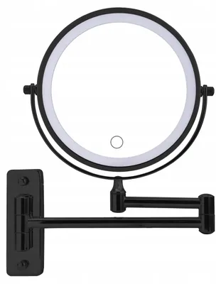 Produktbild von Sepio LED-Kosmetikspiegel 3-fach, Wandmontage, Schwarz