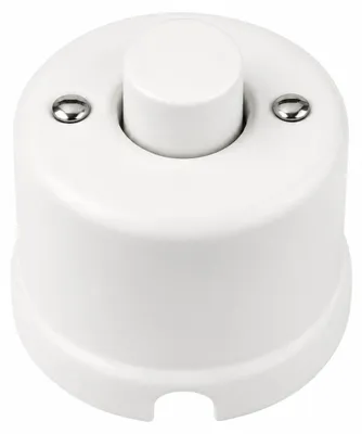 Produktbild von Aufputz Porzellan Retro LED Drehdimmer I QR1 weiß