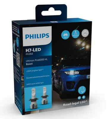 Immagine prodotto di Fari a LED Philips Ultinon Boost H7 omologati per auto