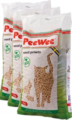 Produktbild von 42 L / 27 KG PeeWee Holzstreu Katzenstreu EinstreuÖko Streu Pellets (3x9kg)