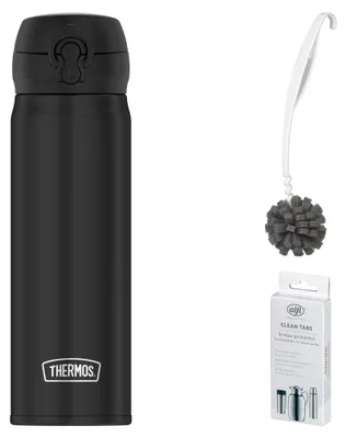 Zdjęcie produktu dla Butelka termosowa Ultralight, 0,50 l, kolor: antracytowy mat – zestaw z szczotką do czyszczenia CLEAN FIX 30 cm | HAN 4035232050 | EAN 5010576944146