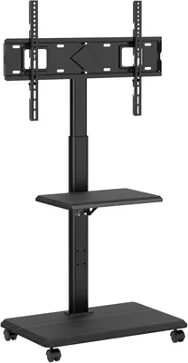Produktbild von Mobilhalterung für Fernseher – Wandhalterung mit höhenverstellbarer Ablage für Flachbild- und gebogene Bildschirme von 81–190 cm (32–75 Zoll) (bis 40 kg)