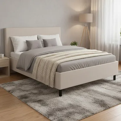 Image de Uboldo - Lit Double, Beige, Dimension Matelas 160x200 cm