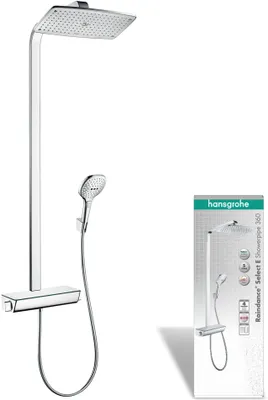 Duschsystem mit Thermostat, Rechteck-Regendusche 360x190 mm, Chrom