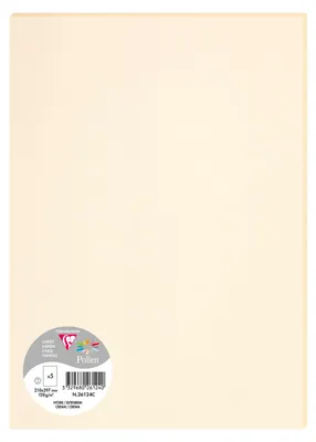 Produktbild von Clairefontaine 26124C Pollenpapier DIN A4 120g Elfenbein 5 Bögen