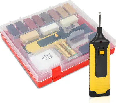 Produktbild von Lospitch Holz Reparatur Set Laminat Parkett 17-teilig Wachs Reparaturset für Holz Oberflächen Holzoberflächen Werkzeugzubehör