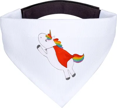 Produktbild von Mr. & Mrs. Panda Halstuch Hund Einhorn Super - Weiß - Geschenk, Freundin, Unicorn, Hunde, Tuch, Hundeschal, Superheld, Für, Held, Einhörner