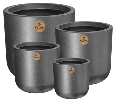 Produktbild von Vyveo - Blumentopf Orena - Silber metallic - Set van 4