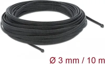 Image de Delock 18847 DELOCK Geflechtschlauch dehnbar 10m x 3mm schwarz