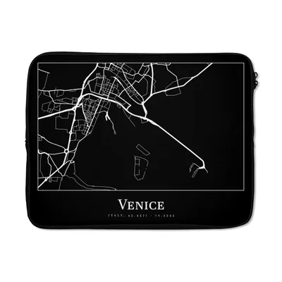 Produktbild von MuchoWow® Laptop Hülle 15 Zoll Stadtplan - Venedig - Karte - Venedig Laptoptasche - Laptoptasche - Sleeve - Rundum-Schutz