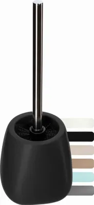 Image de KADAX Brosse à WC avec manche long et réservoir céramique "Palmi", Brosse à WC, noir, 1 pièce