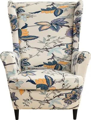 Obrázek produktu pro Topchances 2 Piece Wing Chair Cover, kryty židlí Wing Chair Slipcovers Cover Kryty židlí Elastický stretch kryt židle s područkou High Back, žlutý