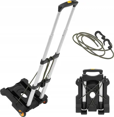 Produktbild von Zusammenklappbarer Plattformwagen mit Teleskopgriff + 2 Gummiverschlüsse