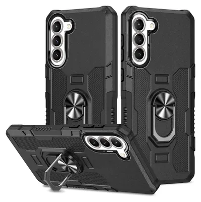 Produktbild von Galaxy S21 5G Hülle, Dual Layer Robuste Rüstung Ringhalter Ständer Schutzhülle für Samsung Galaxy S21 5G Schwarz