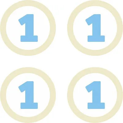 Immagine prodotto di Decorazioni 1, blu, 5,5 cm (1 confezione / 4 pezzi)