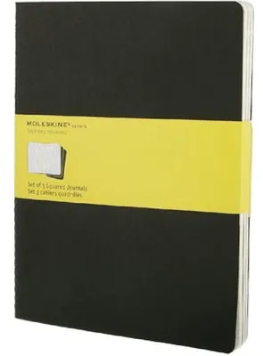 Obrázek produktu pro Moleskine Cahier, Jednobarevný, Černá, 120 listy, 120 g/m², Čtverečkovaný papír, Pevná vazba