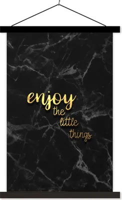 Produktbild von MuchoWow® Textilposter Zitate - Sprichwörter - Gold - Marmor 60x90 cm mit schwarzem Rahmen - Poster Wohnzimmer