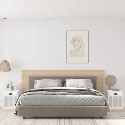 Produktbild von vidaXL Nachttische 2 Stk. Hochglanz Weiß 43x36x50 cm - Nachttisch - Nachttische - Schrank - Nachtschrank