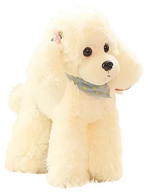 Image de Peluche chien avec écharpe, 30 cm, blanc