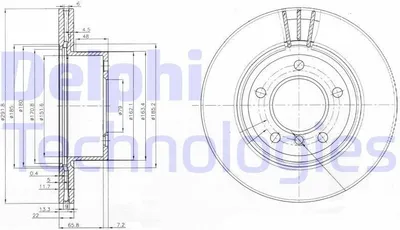 Immagine prodotto di 2x disco freno DELPHI BG3900C per BMW 3 Berlina (E90) 1 Hatchback (E87) 73mm