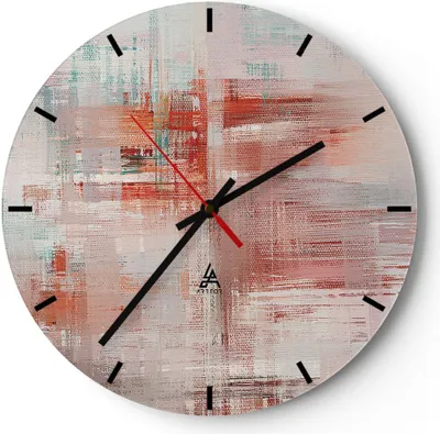 Produktbild von Wanduhr - Rund - Glasuhr - Verschwommen Abstraktion Modern - 30x30cm - Schleichendes Uhrwerk - Lautlos - zum Aufhängen bereit - Dekoration Modern - Wanddekoration aus Glas - C3AR30x30-4790
