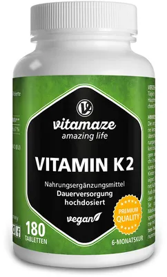 Immagine prodotto di Vitamina K2 200 μg compresse vegane ad alto dosaggio 180 St