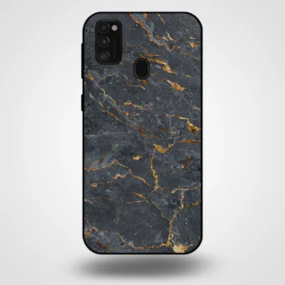 Produktbild von Smartphonica Handytasche für Samsung Galaxy M31 mit Marmordruck - TPU Rückseite Fall Marmor Design - Gold Grau