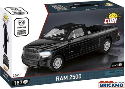 The image shows the packaging of a COBI Dodge RAM 2500 building block set.