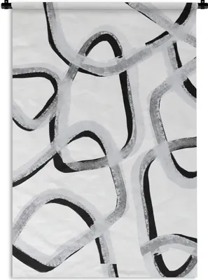 Produktbild von MuchoWow® Wandteppich Wandbehang Linie - Minimalismus - Gestaltung 60x90 cm Tapisserie Dekoration Wandtuch - Foto-Teppich - Abwaschbar