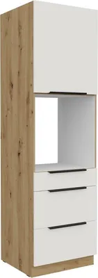 Obrázok produktu pre Skriňa na vstavanú rúru so šuplíkmi LUNARA - šírka 60 cm, biela / dub artisan