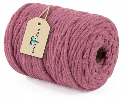 Produktbild von Linotech Baumwollgarn Makramee 5mm 50m Altrosa