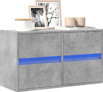 Image de Maison Exclusive - Meuble TV avec éclairage LED gris béton 80x31x45 cm