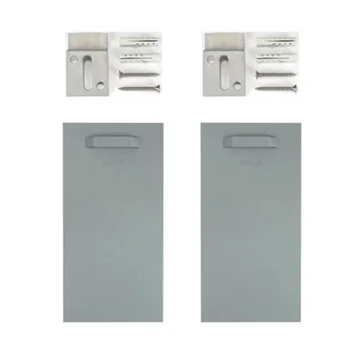 Produktbild von Selbstklebendes Befestigungsset Bilderhalter Haftbleche - 2x Halter 200x100mm + 2x Z-Haken
