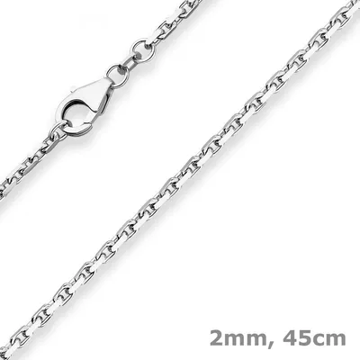 2mm-Ankerkette-diamantiert-aus-925-Silber-rhodiniert-45cm