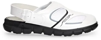 Produktbild von Abeba Clog 7345 - Dynamic Mikrofaser, weiß/schwarz mit atmungsaktivemTextil, zer