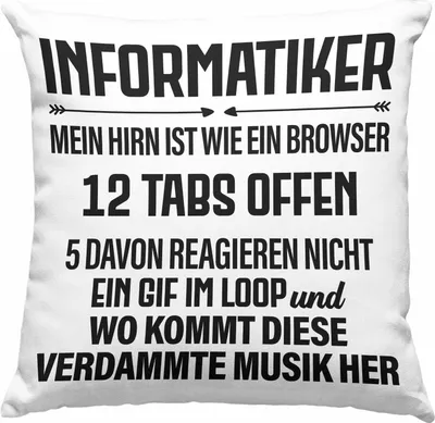 Produktbild von Trendation - Informatiker Deko-Kissen mit Füllung 40x40 Geschenk Programmierer Gadget Lustig Geschenkidee Männer Zubehör Informatiklehrer IT Programmierer (Rosa)