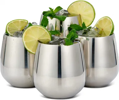 Produktbild von Oak & Steel 15019, Cocktailglas, 350 ml, Edelstahl, 4 Stück(e), Rund, Glanz